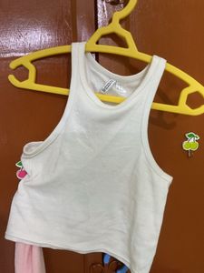 White Crop Tank Top l