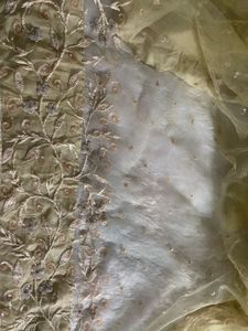 stone embellished embroidery net customised saree