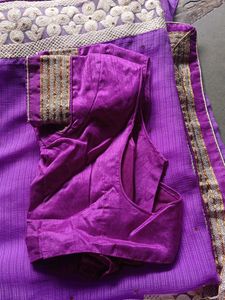 Purple Embroidered Saree