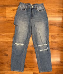 Blue Brew Baggy Ripped Jeans