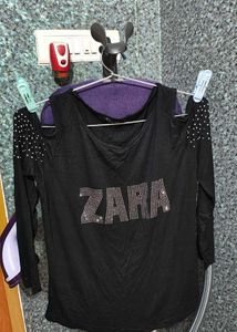 Embellished Cold Shoulder Top