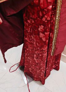 Elegant Maroon Ethnic kurti with skirt