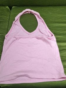 Cute Baby Pink V-neck Top