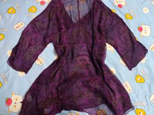 Purple Witchy Whimsy Goth Sheer Top