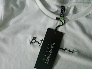 White Graphic Print Tee
