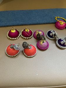 Handmade Colorful Thread Earrings