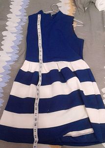 preppy navy blue and white mini dress