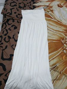 Elegant White Strapless Maxi Dress