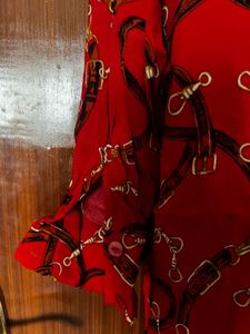 Red Chain Printed Top