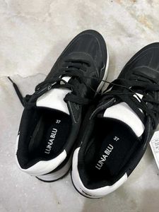 WESTSIDE LUNA BLU WOMEN BLACK QUILTED SNEAKERS -37