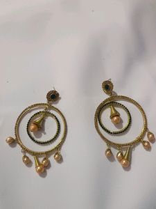 Golden And Green Earings