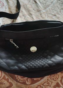 Black Quilted Belt Bag
