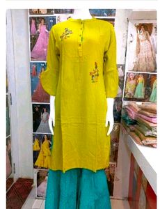 Elegant Lime Green Sharara Suit