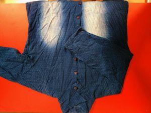 Blue Patterned Button-Down Shirt