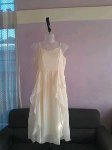 Cream Spaghetti Strap Dress