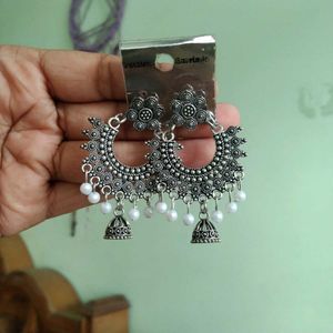 Pack Of 2 Oxidised Jhumka