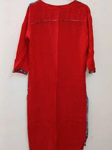 Red &amp; Blue Patterned Kurta