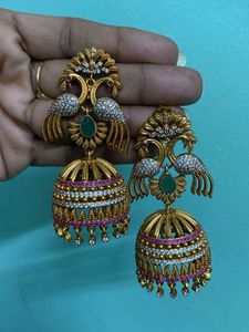Peacock Jhumka Earrings