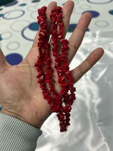 Red Coral Chip Necklace