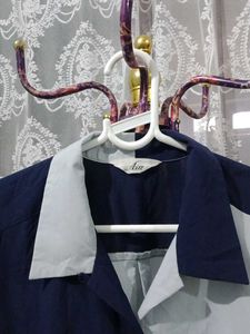Sky Blue And Navy Top