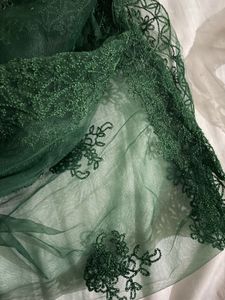 Emerald Green Lace Lehenga Set