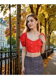 Chic Red Crop Top