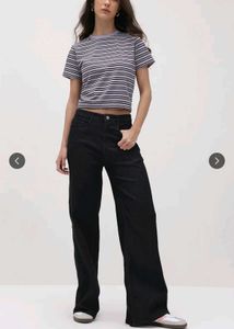 Roadster Black Wide Leg Jeans