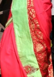 Red Saree Green Border