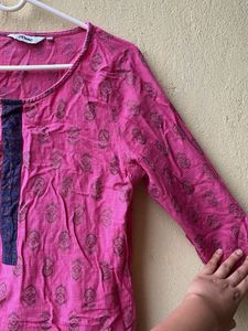 Beautiful 😻 Pink Printed Kurta💗