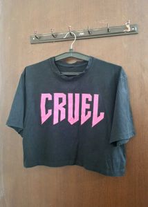 Black Cropped T-Shirt