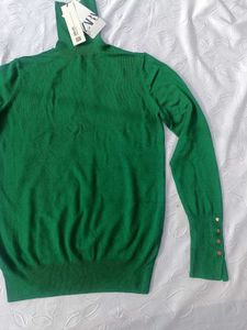 Zara Green Turtleneck Sweater