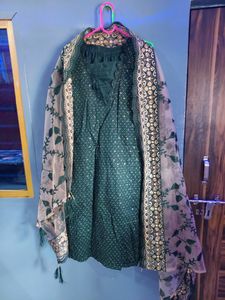 Elegant Green Embroidered Salwar Suit