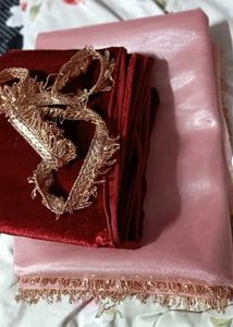 New Nylon Silk Saree With Velvet Blouse Piece