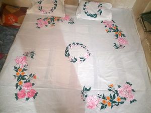 Hand Painted Bedsheet .