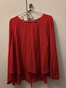 Red Long Sleeve Top