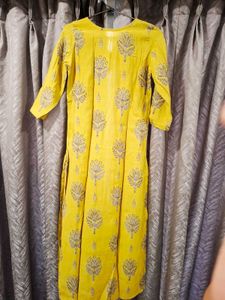 Yellow Printed Kurti