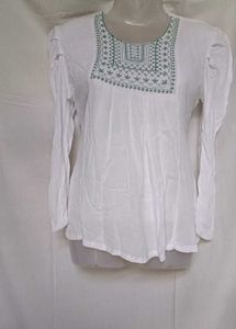 White Embroidered Top