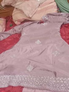 Elegant Lavender Pakistani Suit
