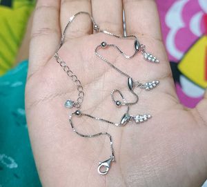 Giva 925 Real Silver Zircon Leaf Anklet(2 Pieces)