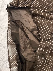 Brown Polka Dot Ruffle Skirt