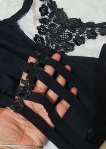 Black butterfly Lace Lounge Set