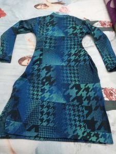 Houndstooth Print woolen Kurta