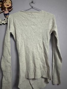 elegant ribbed korean cross top