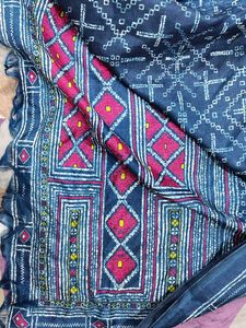 Boho Diamond Print Dupatta with Tassels