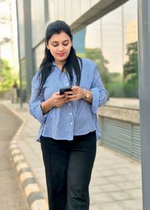 Striped Button-Down Top