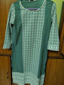 Green Printed Kurta