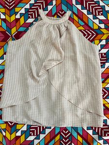 Halter Neck Baby Pink Ruffle Top