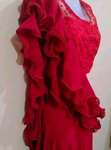Price DropMaroon Ruffled Plazzo Dress💞❣️