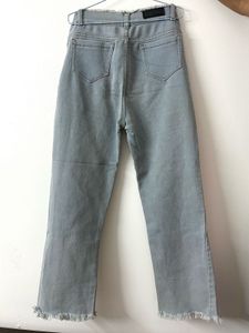 Blue Frayed Hem Jeans