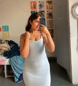Blue Bodycon Midi Dress